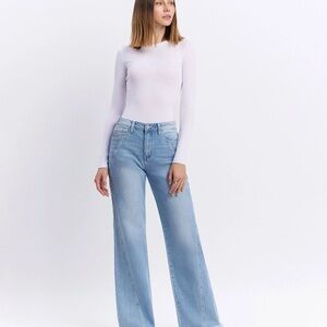 VERVET BY FLYING MONKEY Sky Blue Wide Leg Jeans